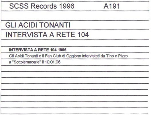 a191 gli acidi tonanti: intervista a rete 104 1996 a191 gli acidi tonanti: intervista a rete 104 1996